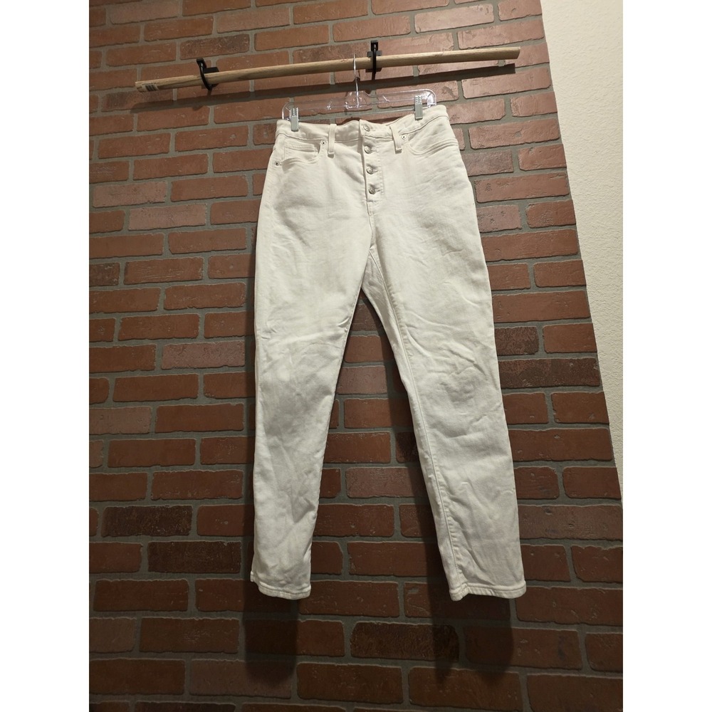 Madewell Womens White Jeans Size 29 Curvey High Rise Skinny Crop. Sku 3